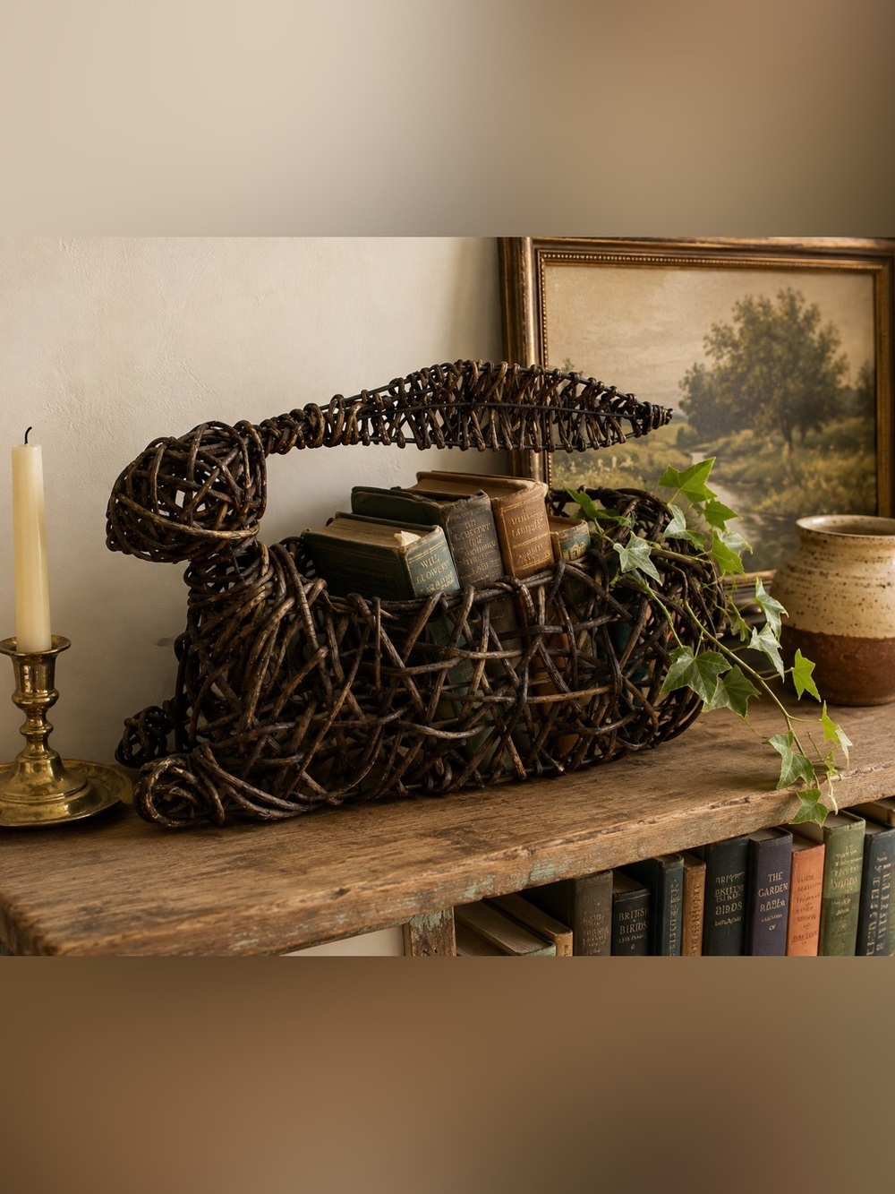 Vintage Woven Wicker Rabbit Basket